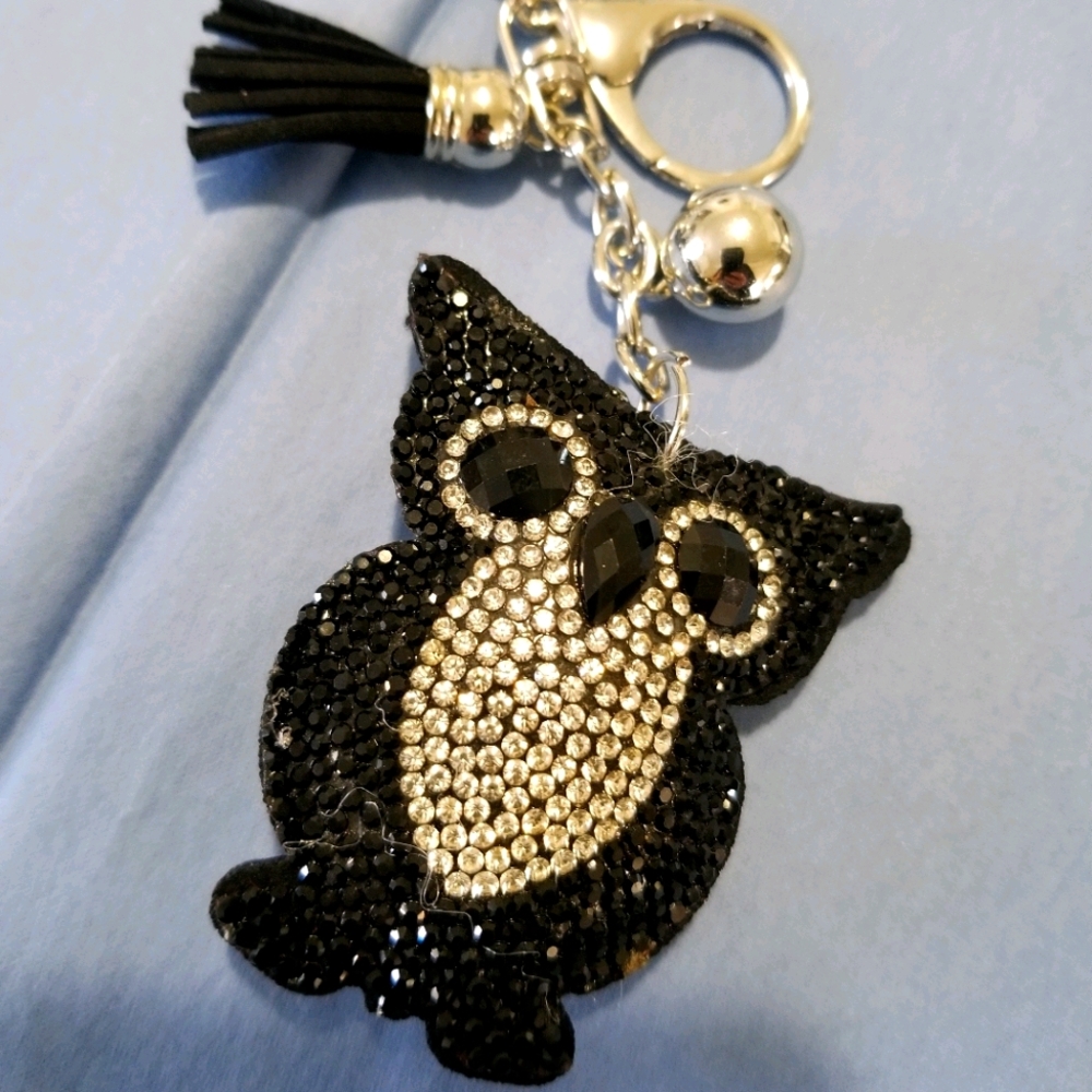 Puffy Rhinestone Owl